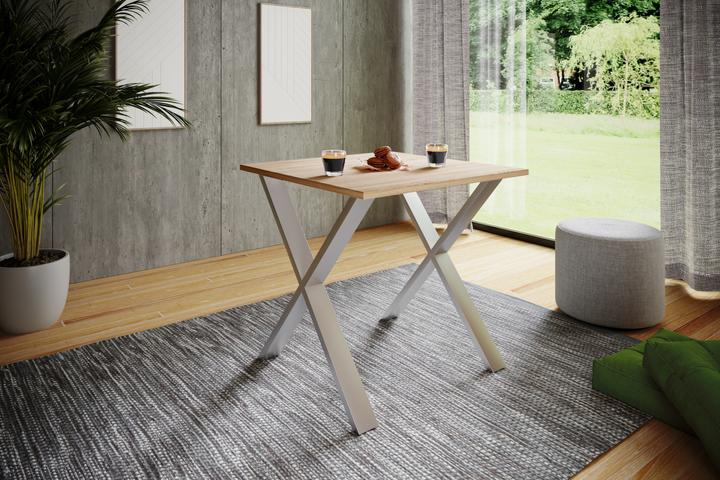 Image du produit VCM Table de salle à manger en bois Xona X Argent (80 x 80 x 76 cm)