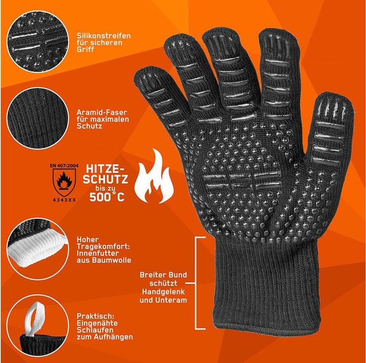 Produktbild Fennek Grill Grillhandschuh mit Logo (Silikon, Aramid)