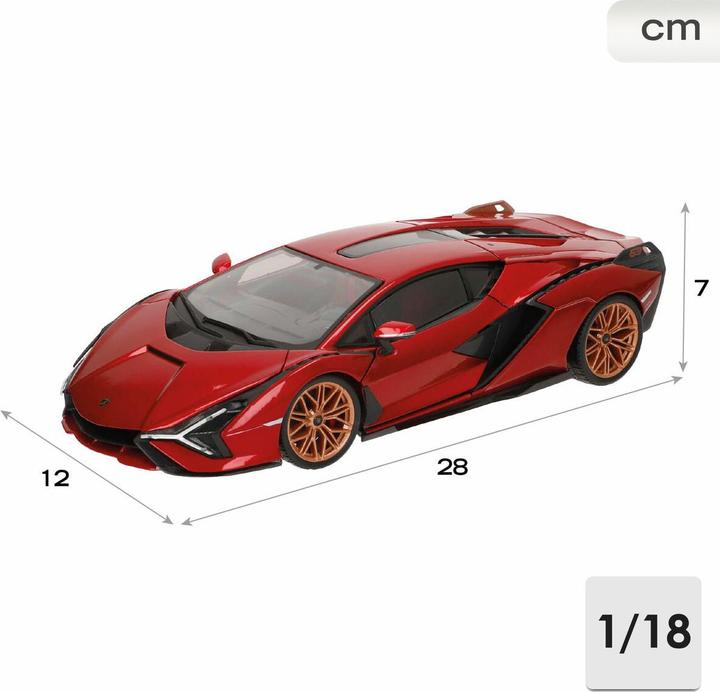 Image du produit Bburago Diecast 1:18 Hobby Car Lamborghini Sian FKP 37 Red Ages 3+ 18-11046