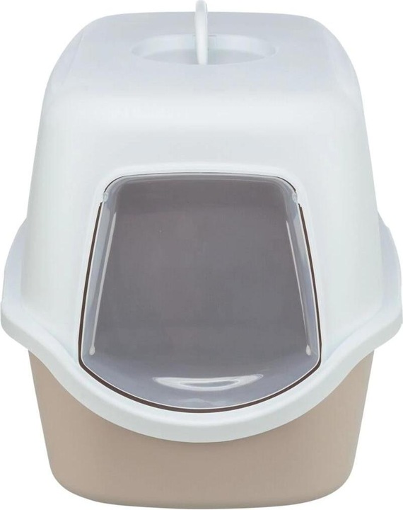 Actual product image Trixie Vico litter tray with bonnet, beige/white (Cat litter box closed)