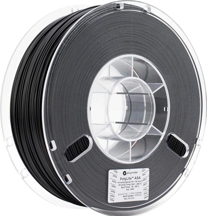 Polymaker PolyLite ASA (ASA, 1.75 mm, 1000 g, Schwarz)