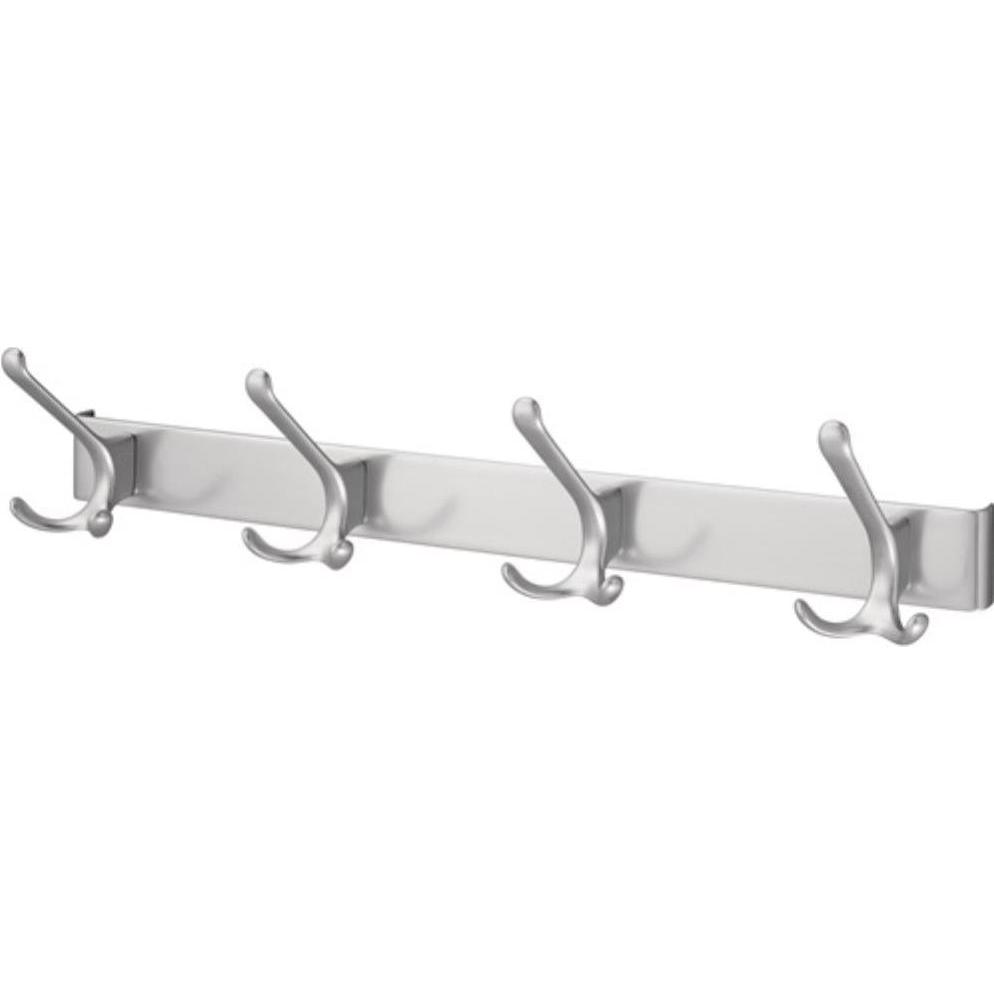 Hermeta, Garderobe + Kleiderhaken, Huthakenleiste 0822-0824 4 Haken Ausladung 96 mm Leichtmetall silberfarbig eloxiert H...