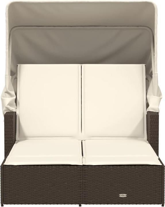 Produktbild VidaXL Doppel-Sonnenliege mit Dach und Auflagen (114 cm)