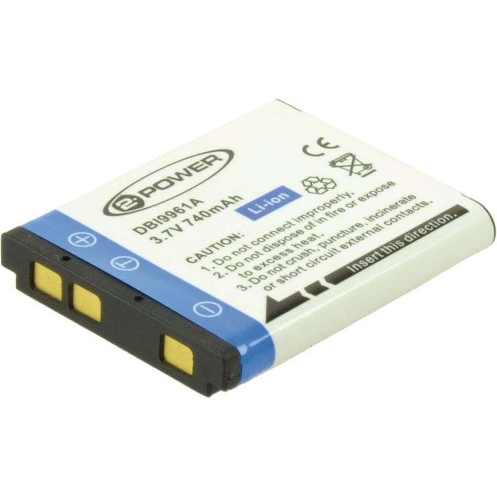 2-Power Digital Camera Battery 3.7V 600mAh (Akku), Kamera Stromversorgung, Weiss