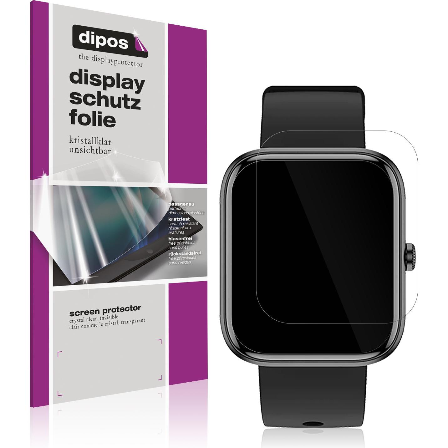 Dipos Displayschutzfolie Crystalclear, Smartwatch Schutzfolie, Transparent