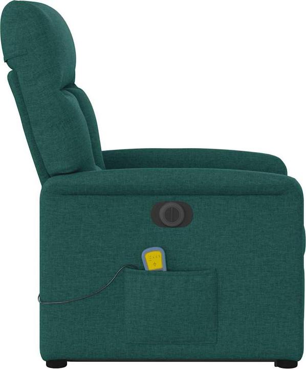 Image du produit vidaXL Fauteuil de massage électrique avec fonction releveur Vert foncé Tissu