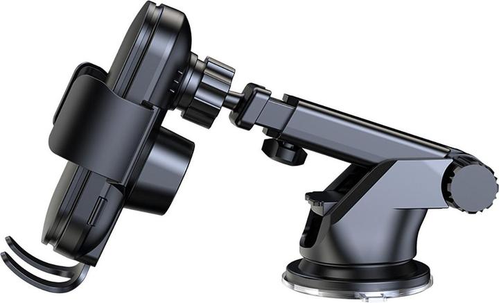 Actual product image Wozinsky WUMID car holder with 15W inductive charger for dashboard - black