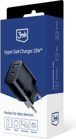 Productafbeelding 3MK Hyper GaN Oplader 33W ład. sieć. Zwart (33 W)