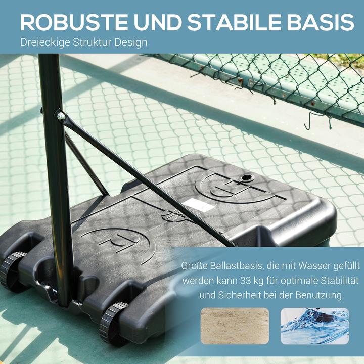 Produktbild Homcom Basketballkorb Metall, PE Schwarz+Weiss