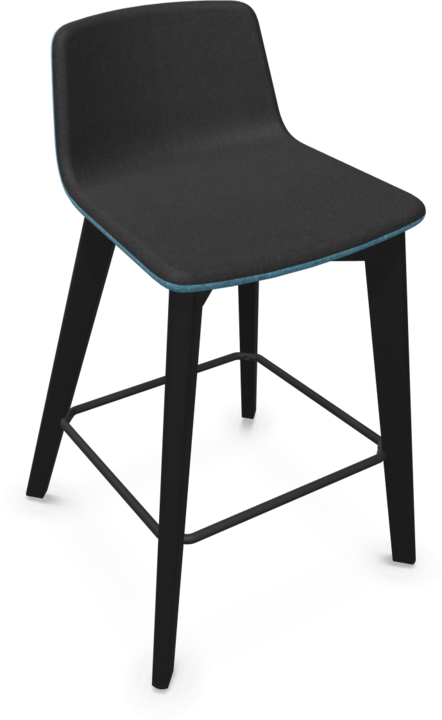 Black, light blue melange, Ash stained black