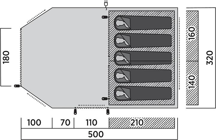 Produktbild Easy Camp Tunnelzelt Hamra 5 (grau, Modell 2025) (Tunnelzelt, 16.30 kg, 5 Personen)