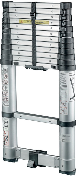 Produktbild technocraft Sicherheits Teleskop-Anstellleiter (Anlegeleiter, 374 cm)