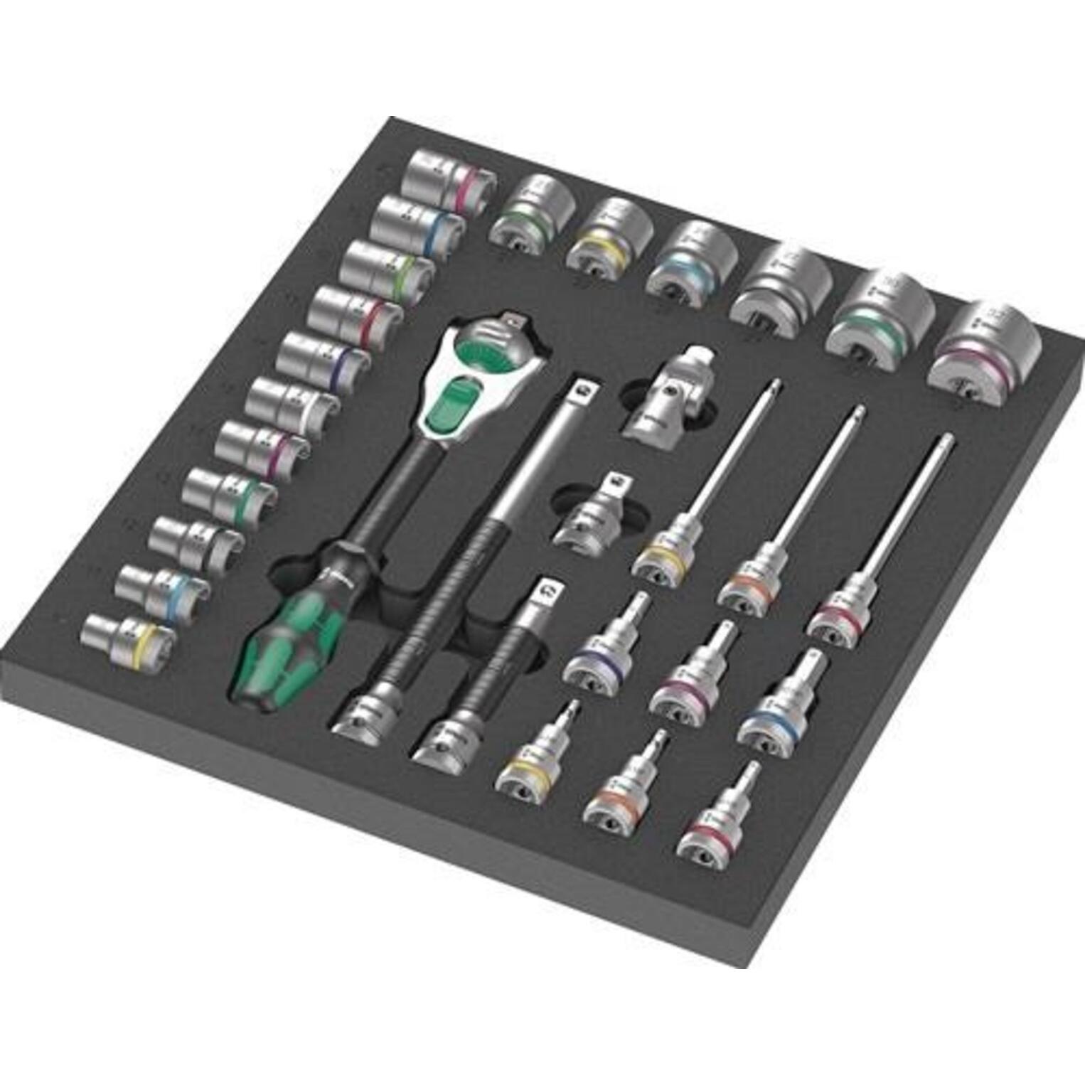 Wera, Steckschlüssel + Stecknuss, 9722 Schaumstoffeinlage 8000 C Zyklop Set 1