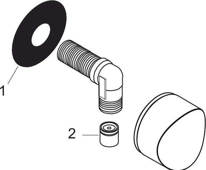 Actual product image hansgrohe HG hose connector FIXFIT S m RV u plastic angle bru bl chr