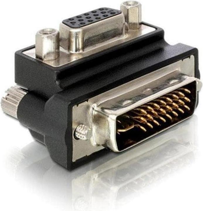 Produktbild Delock Adapter DVI-I Stecker auf VGA Buchse 90ø (VGA, 6 cm)