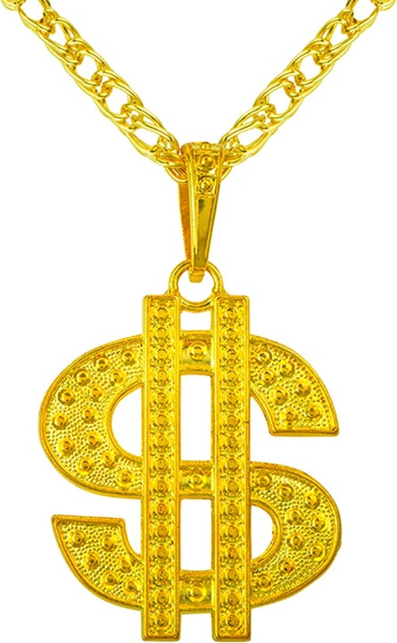 Produktbild Widmann DOLLAR KETTE hochwertige Kette & Anhänger 70 cm.