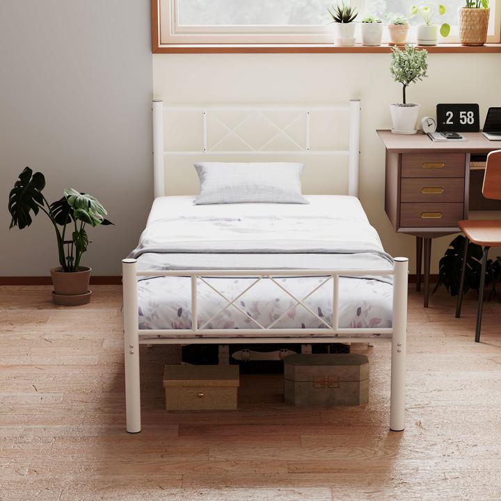Produktbild Homcom Bettrahmen Stahl Weiss