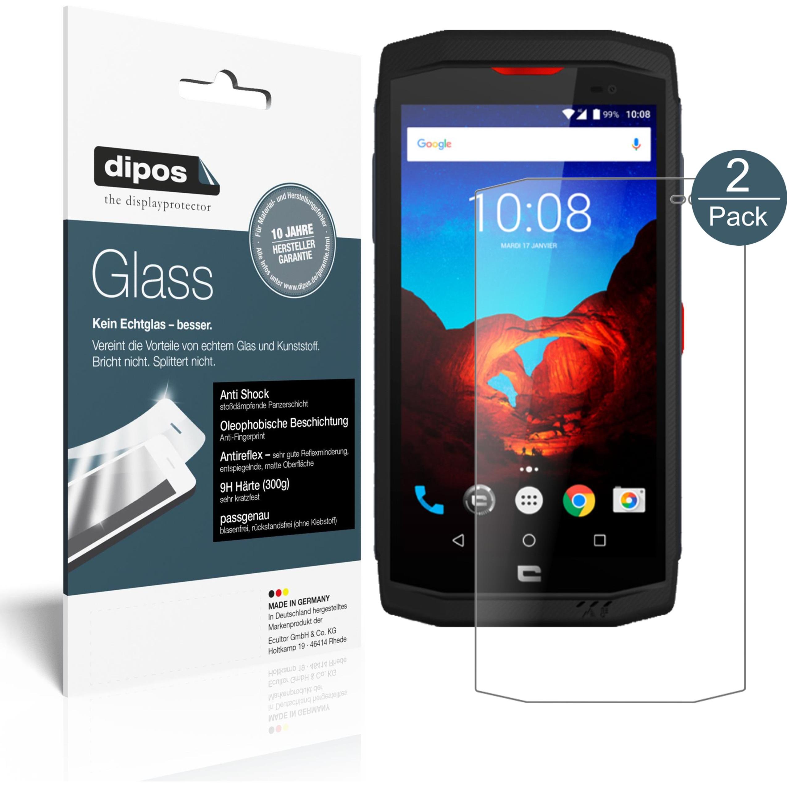 Dipos Displayschutz Anti-Shock (2 Stück, Crosscall Trekker-X3), Smartphone Schutzfolie, Transparent