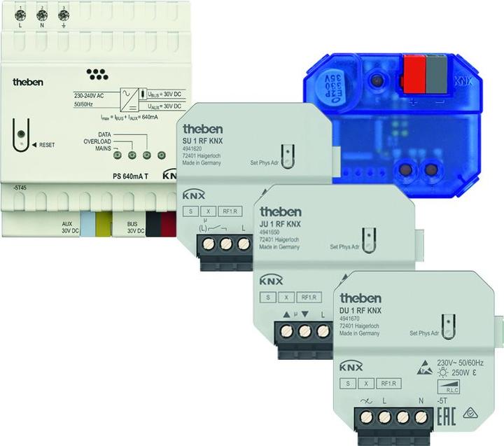 Produktbild Theben KNX Set 4 KNX-RF (Dimmaktor, Rolladenaktor, Schaltaktor)