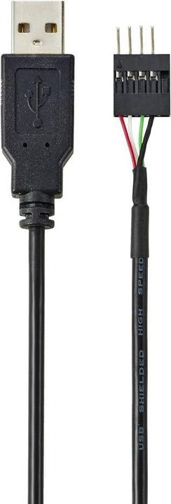 Actual product image Renkforce USB cable USB 2.0 male 4-pin, USB-A male 0.40 m Black G (0.40 m, USB 2.0, 2.50 W)