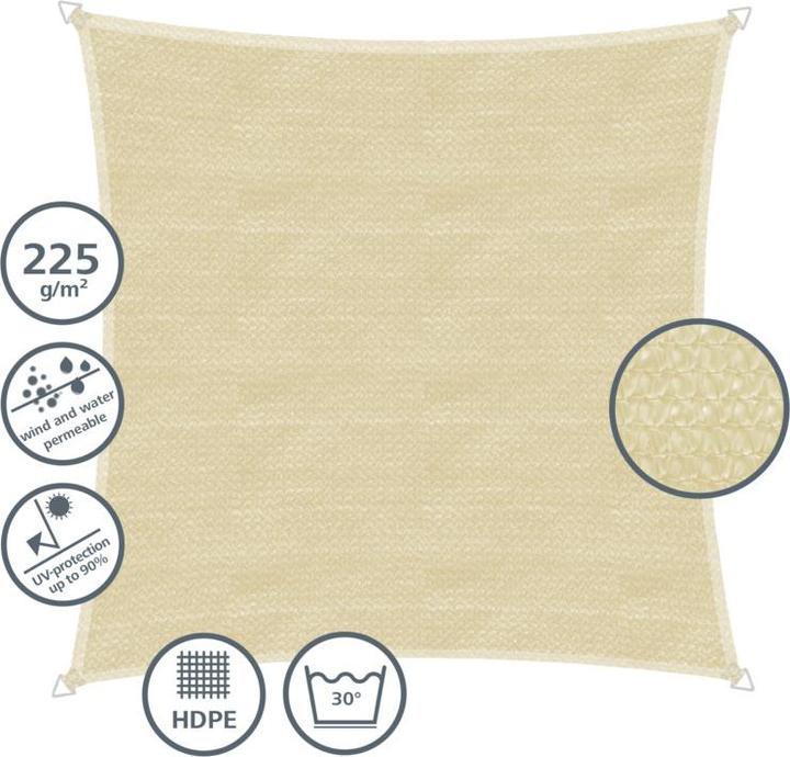 Immagine prodotto Windhager SunSail Capri Square 5m, champagne 225g/m2 (5 x 5 m)