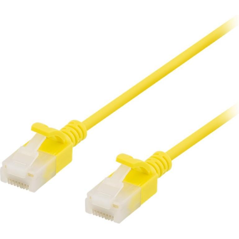 Deltaco U/UTP Cat6a patch cable slim 3.5mm diameter 1m yellow (U/UTP, CAT6a, 1 m), Netzwerkkabel