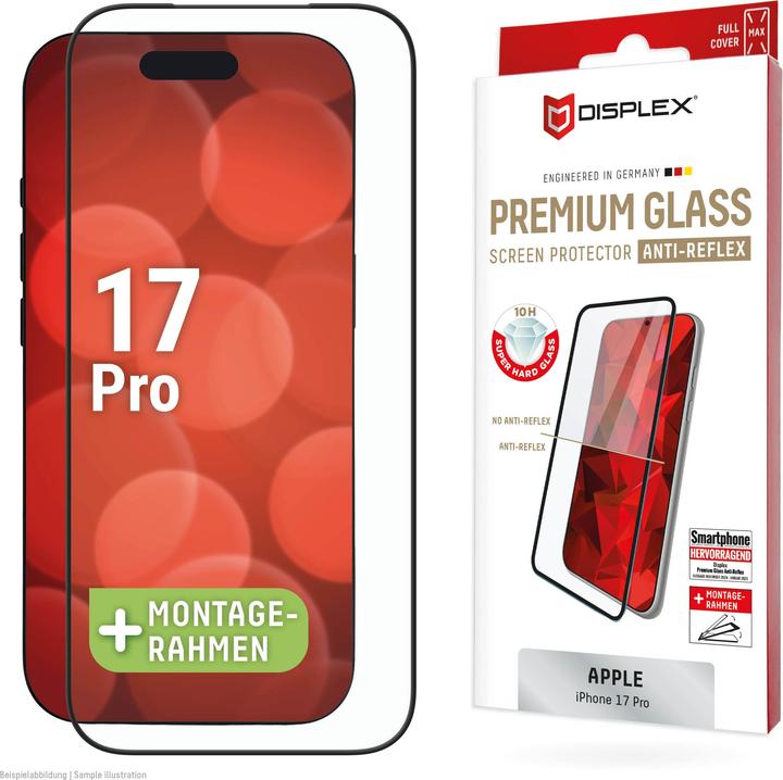 Actual product image Displex Premium Glass, Full Cover Anti-Reflex Panzerglas (1 pcs., Apple iPhone 17, Apple iPhone 17 Pro)