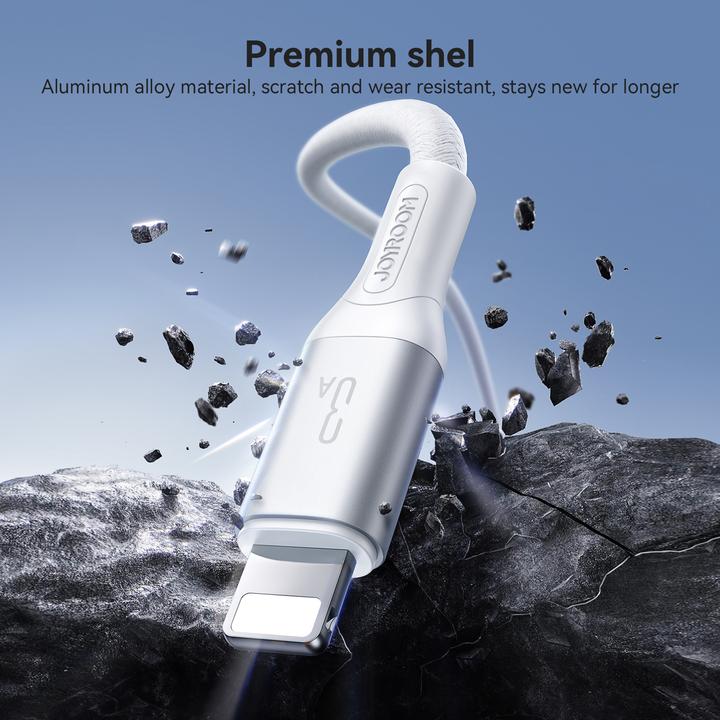 Image du produit Joyroom Flash Series Fast Charging USB-A to Lightning Cable 3A, 1m - White (1 m, 18 W)