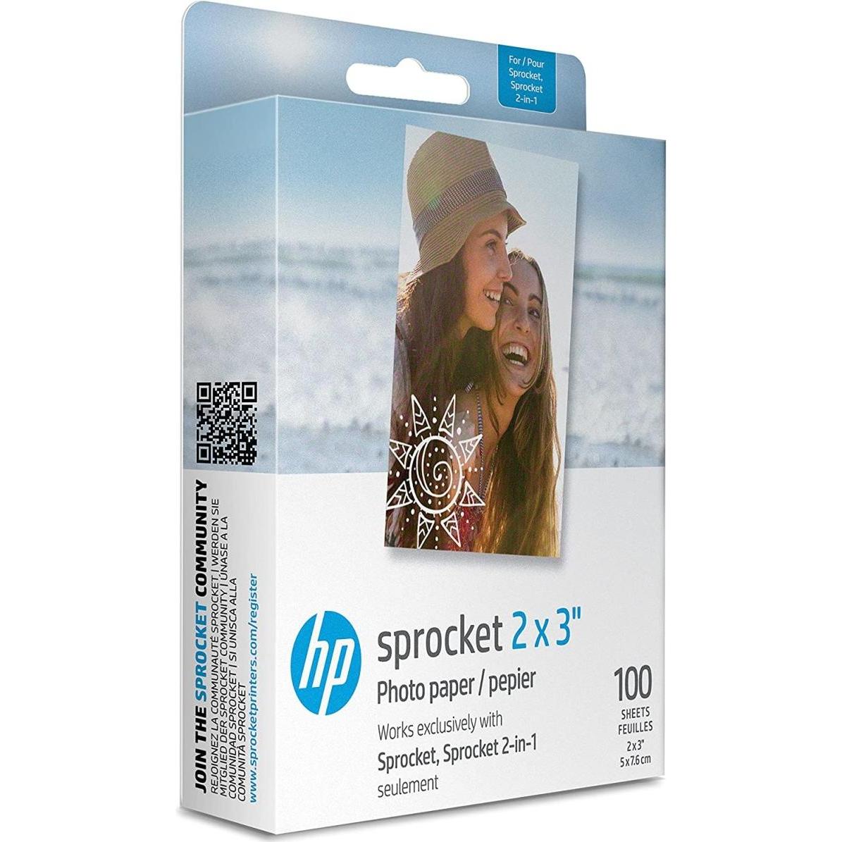 HP Sprocket (5 x 7.6 cm, 100 x), Fotopapier, Weiss