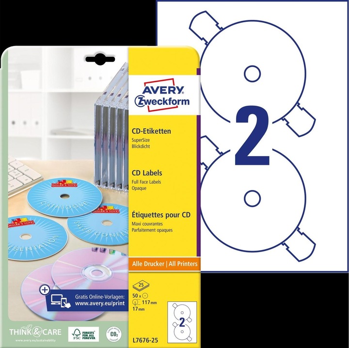Actual product image Avery CD labels SuperSize