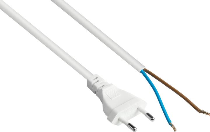 Produktbild Kabelmeister Euro-Netzkabel Euro-Stecker Typ C an abisolierte Enden, weiss, 0,75 mmÂ², 3 m (3 m)