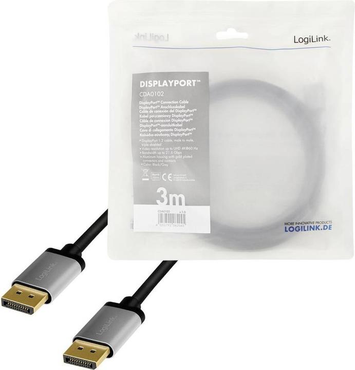 Actual product image LogiLink DisplayPort – DisplayPort (3 m, DisplayPort, 1.2)