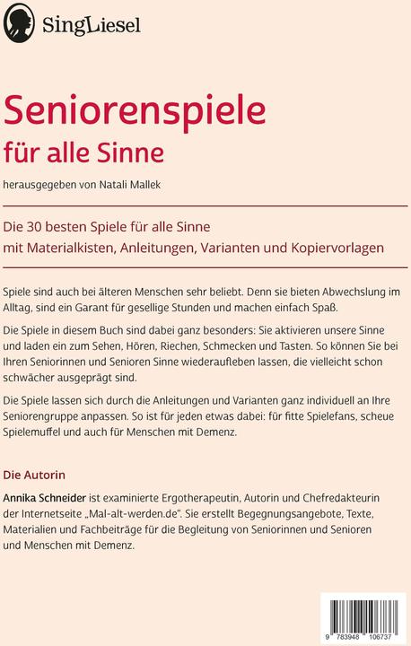 Immagine prodotto Schneider:Die besten Seniorenspiele für (Tedesco, Annika Schneider, Natali Mallek, 2025)