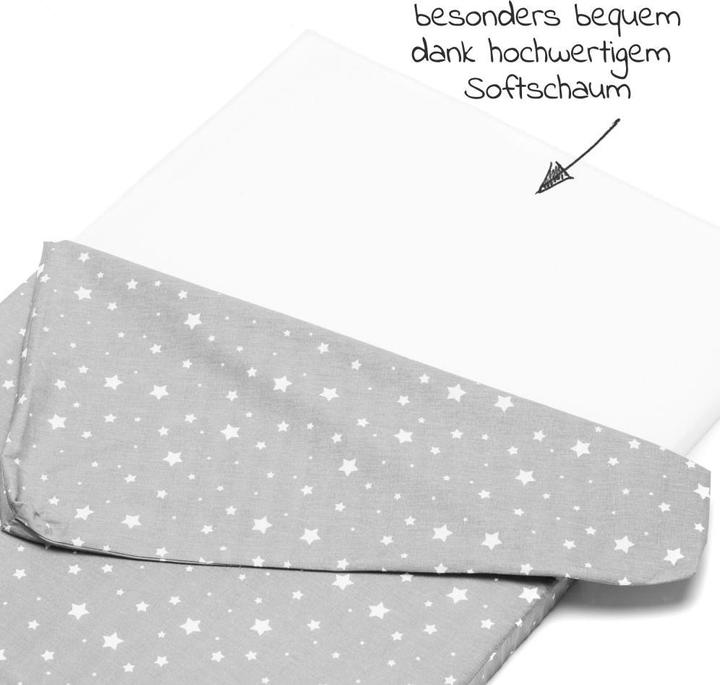 Produktbild Fillikid Reisebettmatratzen Reisebett-Rollmatratze 120 x 60 cm - Sterne Grau (120 x 60 cm)