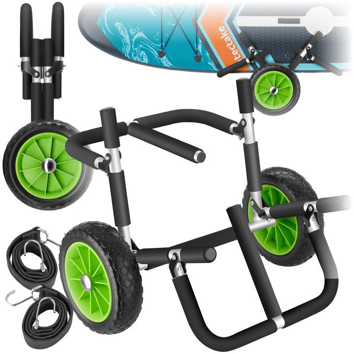 Image du produit tectake Chariot de transport pour planche de surf WaveWheel, pliable, pour 2 planches