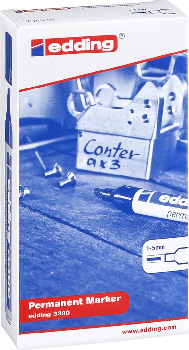 Produktbild Edding Permanent Marker 3300, mit Keilspitze (Rot, 5 mm, 10 x)