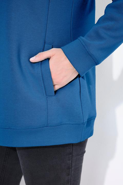 Actual product image Ulla Popken Drawstring Collar Long Sleeve Sweatshirt (58, 60)