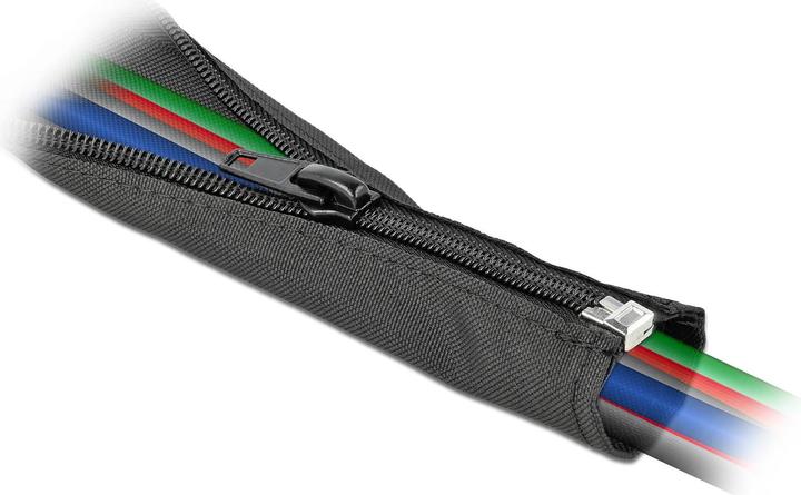 Produktbild Delock Kabelschlauch 1 m x 25 mm, mit Reissverschluss Schwarz (Kabelschlauch, 100 cm)