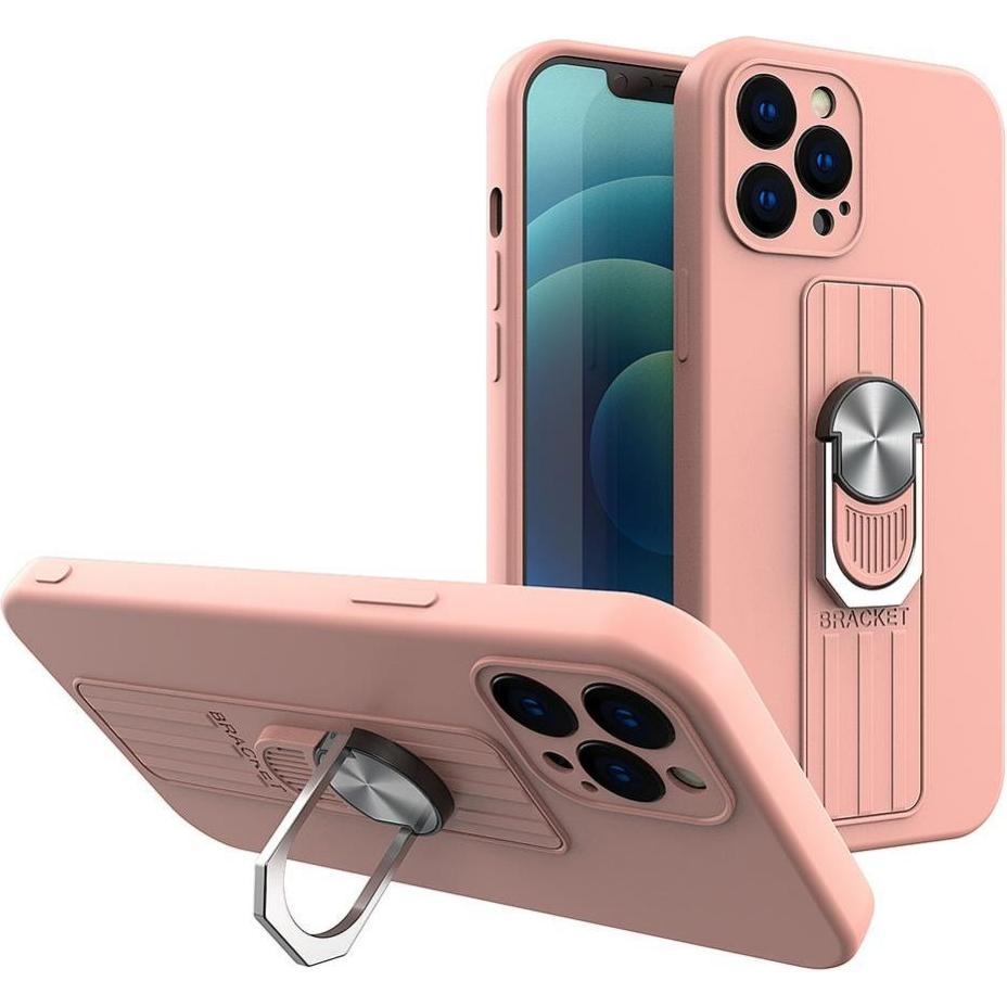 Thumbnail - Hurtel Ring Case silicone case with finger grip and stand for iPhone 11 Pro Max pink (Apple iPhone 11 Pro Max), Smartpho...