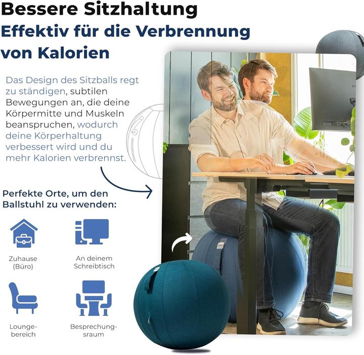 Immagine prodotto Backerz Ergonomischer Sitzball für Büro (65 cm) (65 cm)