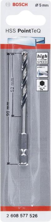 Actual product image Bosch Professional Zubehör HSS PointTeQ hexagonal drill 5.0 mm (5 mm)