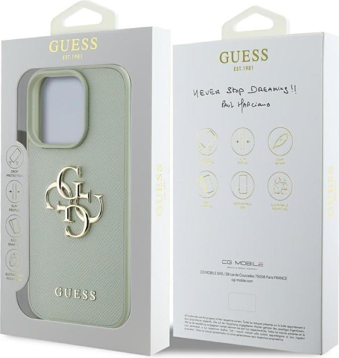 Produktbild Guess Hardcase PU Grained Big 4G and Classic Logo Case for iPhone 16 Pro Max 6,9" Green (Apple iPhone 16 Pro Max)