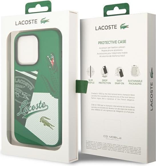 Produktbild Lacoste Hardcase Liquid Silicone Patchwork für Apple iPhone 14 Pro - green (Apple iPhone 14 Pro)
