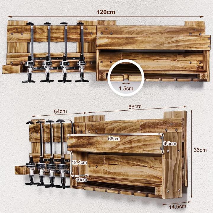 Actual product image Yorbay Wine rack (4 bottles, 120 x 36 x 14.50 cm)