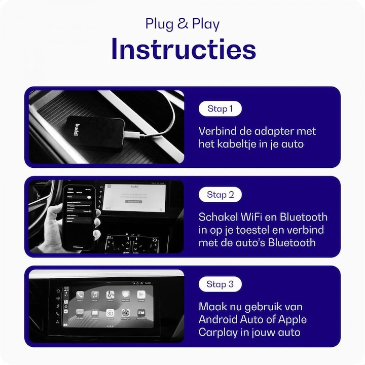 Produktbild Buddi Play 2 Bluetooth Adapter Apple Carplay & Android Auto (Empfänger)