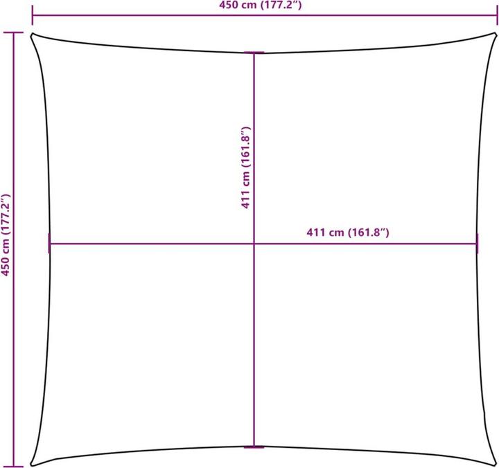 Produktbild vidaXL Sonnensegel (450 x 450 cm)