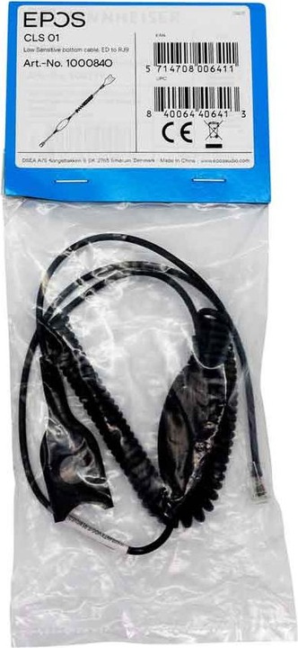 Actual product image EPOS SENNHEISER CLS 01 Headset connection cable Code 01 with low microphone volume. EasyDisconnect t