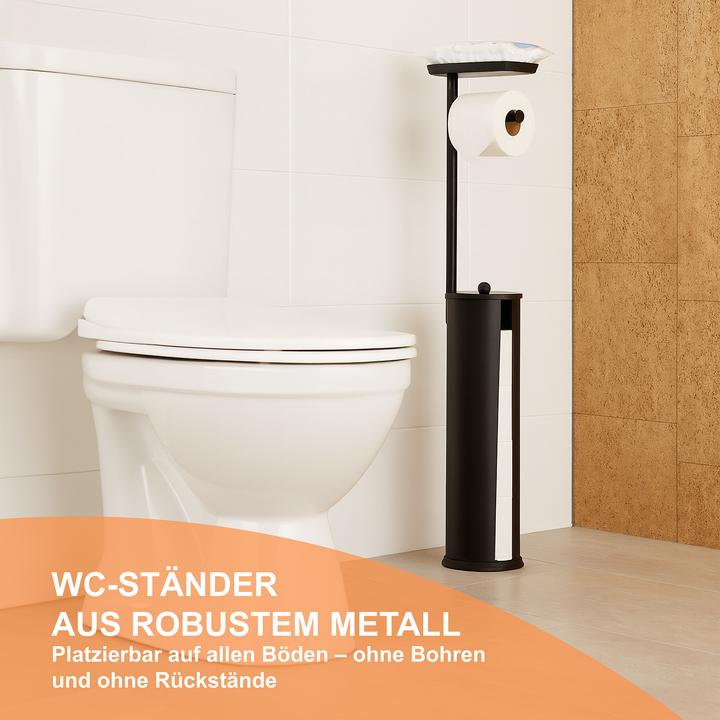 Actual product image Relaxdays WC Rollenhalter Metall mit Ablage
