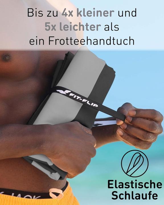 Image du produit Fit-Flip Strandtuch XXL Mikrofaser schnelltrocknendes Badetuch 200x90cm (200 x 90 cm)