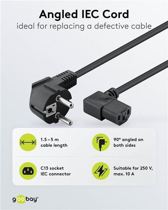 Produktbild Goobay Kaltgeräte Anschlusskabel (5 m)
